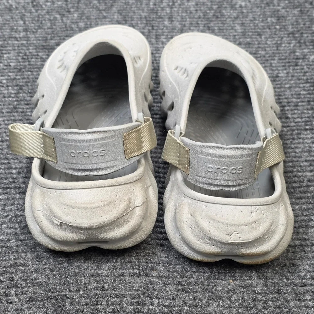 Crocs Echo Clog Atmosphere Gray Sculpted Sporty Sandals Junior's Size 5 Straps